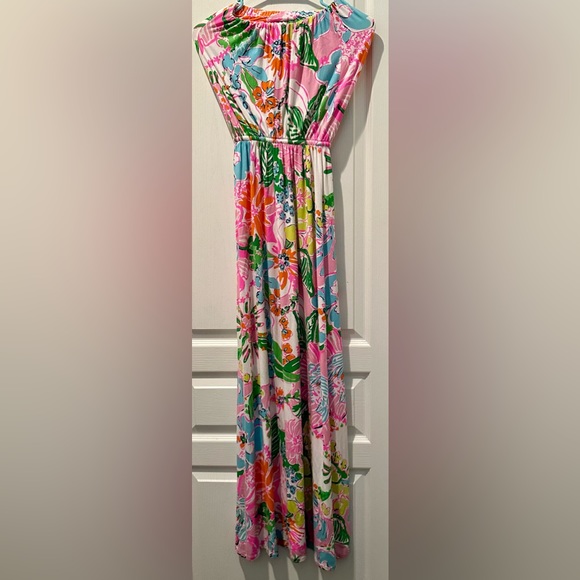 Lily Pulitzer + Target Strapless Nosey Posey Vibrant Floral Jersey Maxi Dress - Picture 3 of 7